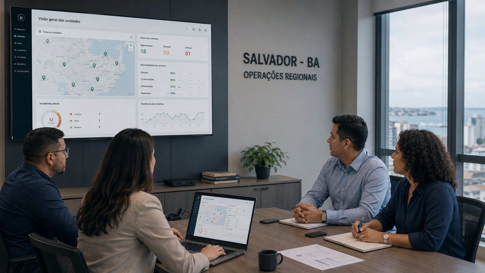 Indicadores normalizados entre unidades e gestão central — Salvador, BA — Brasil